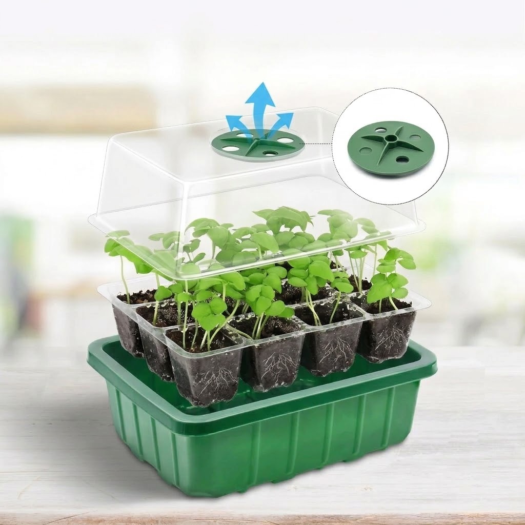 Humidity Dome Kit - Verstelbare vochtigheidskoepels, doorzichtige celbak, zaadstartbak met