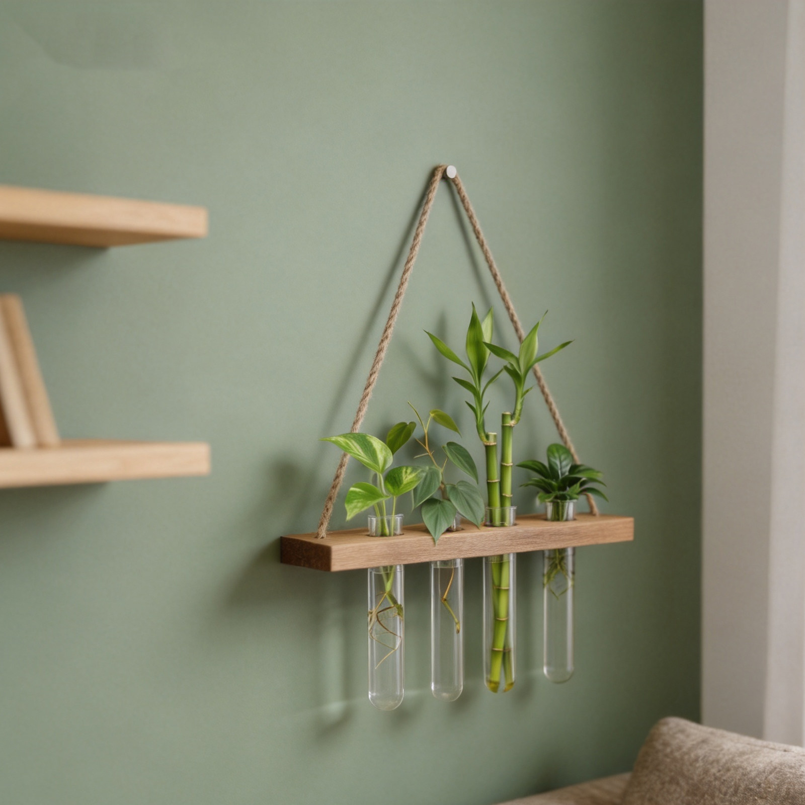 Propagation Station Vase - Houten standaard plantenvermeerderingsstation glazen reageerbuis vaas
